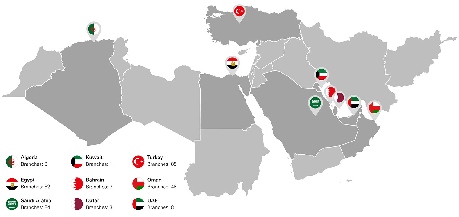 HSBC operations map in MENAT region HSBC operations map in MENAT region